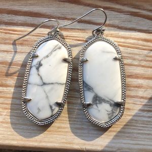 Kendra Scott “Elle” silver/white Howlite earrings